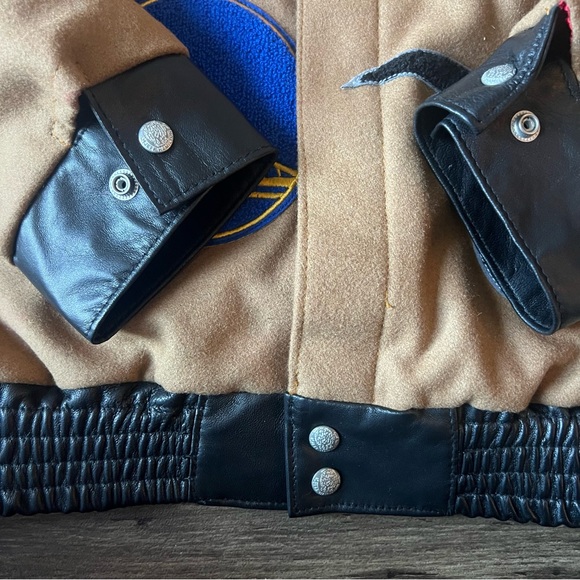 Jeff Hamilton Men's NBA Collage Wool Leather Jacket Brown Size XL SIGNED NEW - Picture 12 of 14